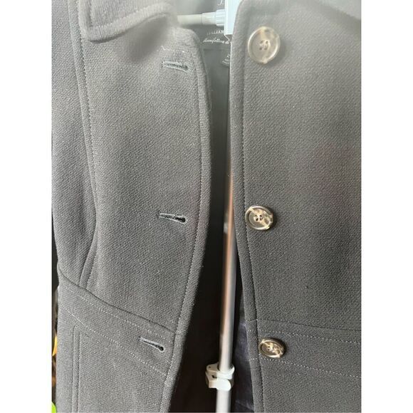 J Crew Black Lady Day Double Cloth Wool Thinsulate Coat Women’s Size 2P - Picture 5 of 7